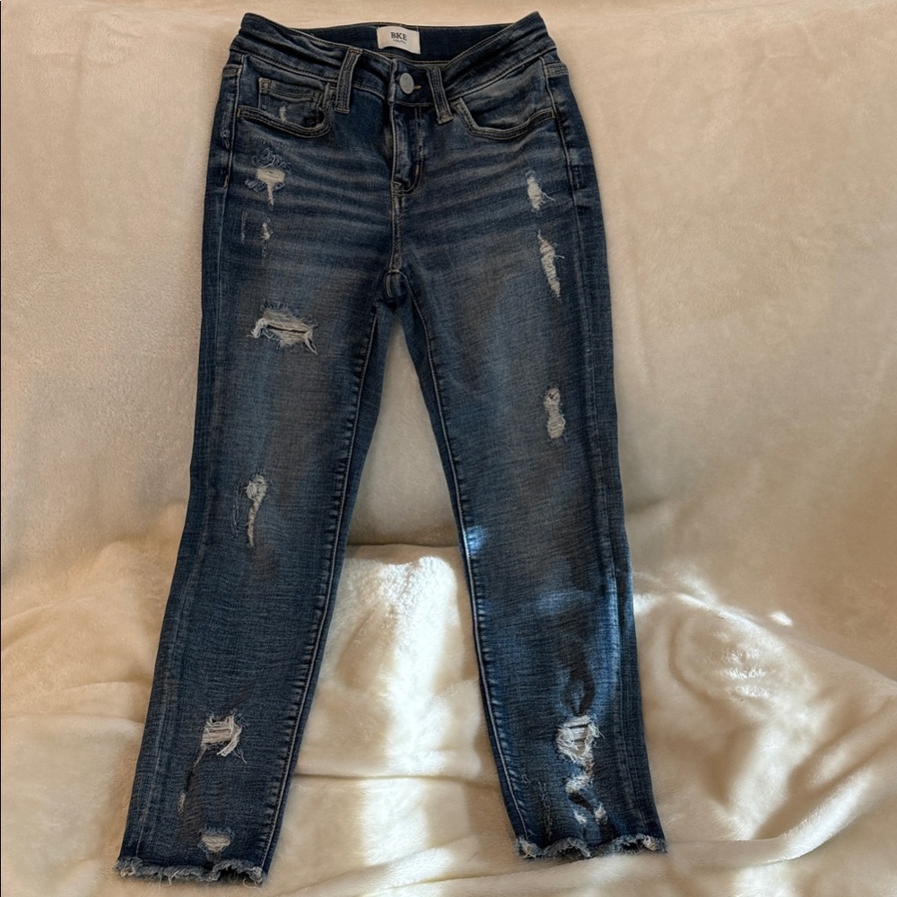 BKE Dark Blue Distressed Kids Jeans